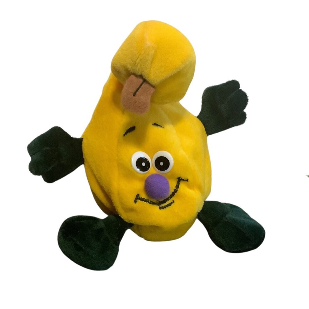 Toybox Collectible Plush Skeeter Squash Gourd Face Green Arms/Legs Vegetable 6”